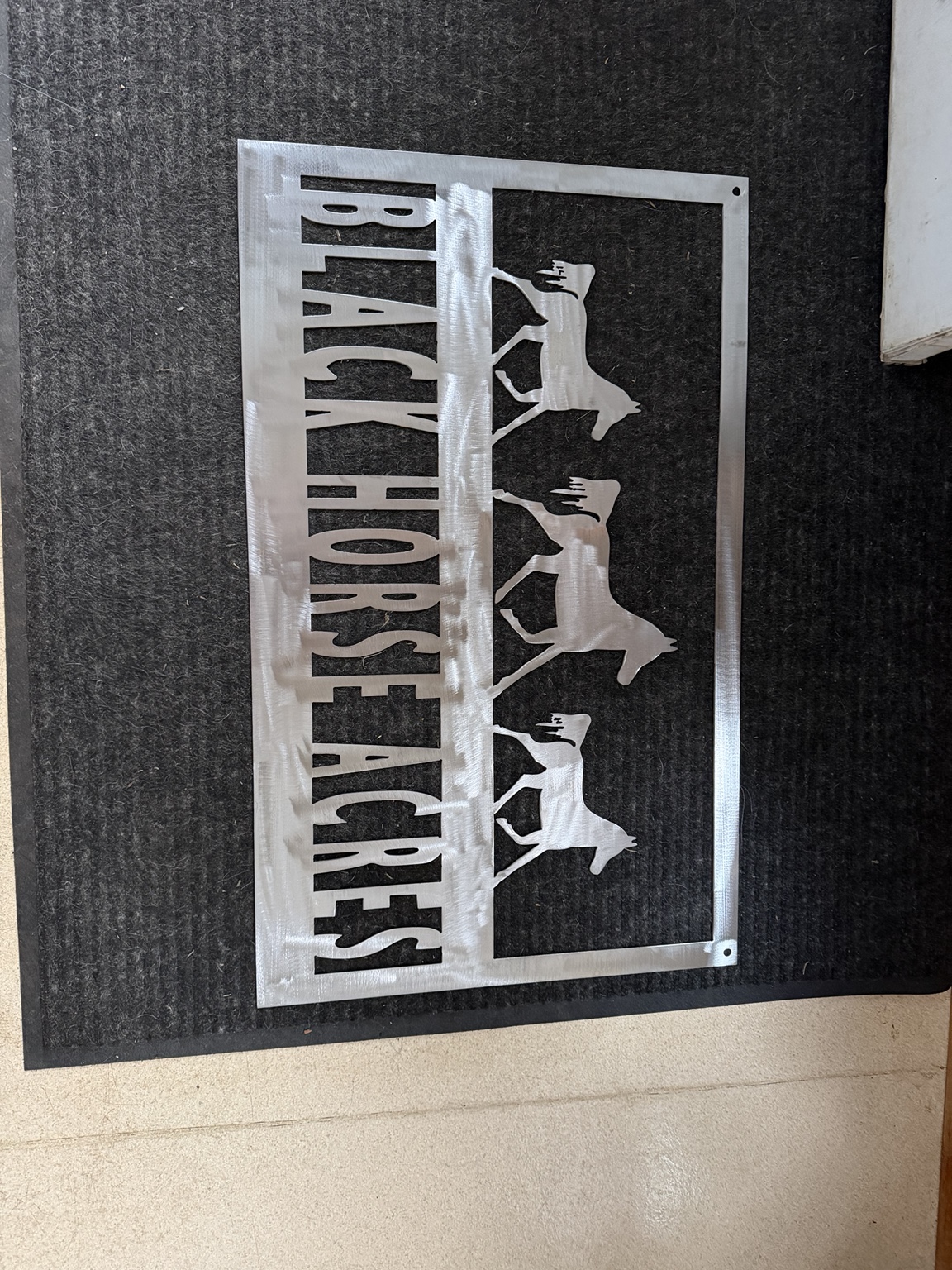 Black Horse Acres custom metal sign