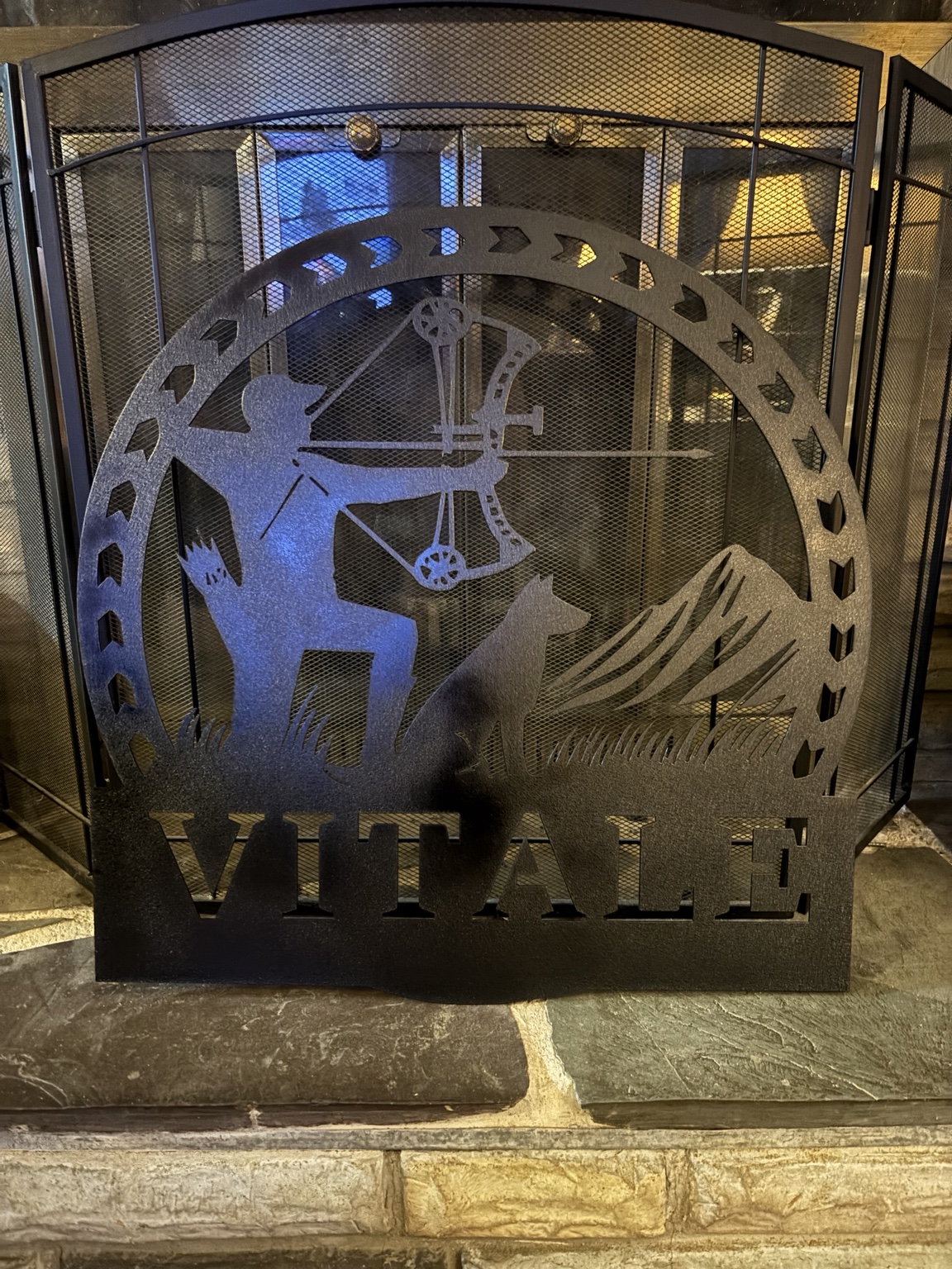 Custom-cut decorative metal sign
