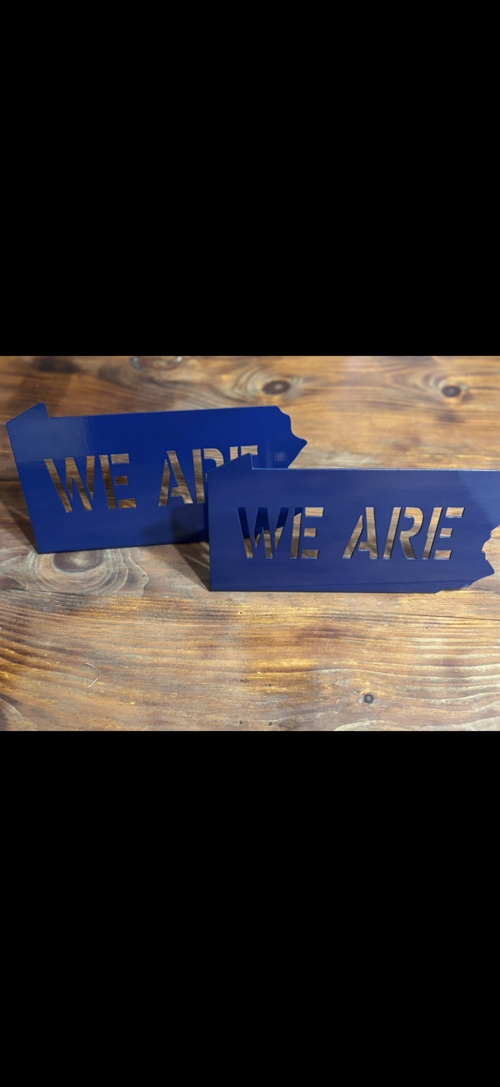 Blue Pennsylvania We Are metal signs
