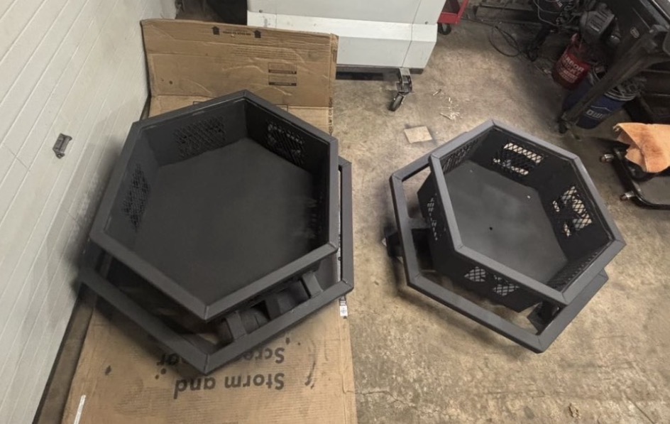 Custom fire pit built by MMC Metalworks
