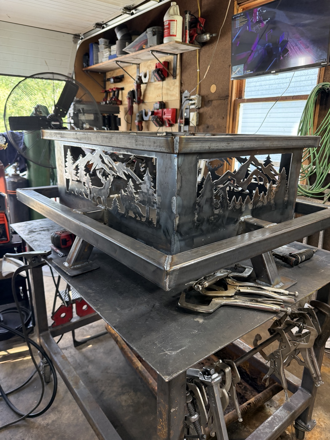 Powder-coated custom fire pit
