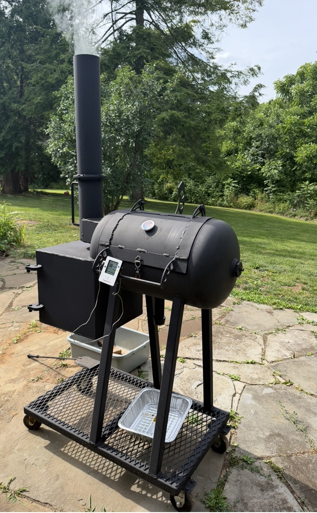 Custom offset smoker built by MMC Metalworks