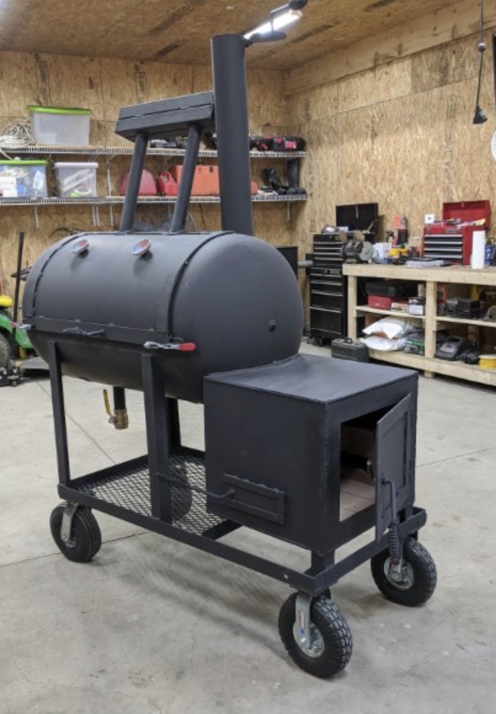 Custom offset smoker built in the MMC shop