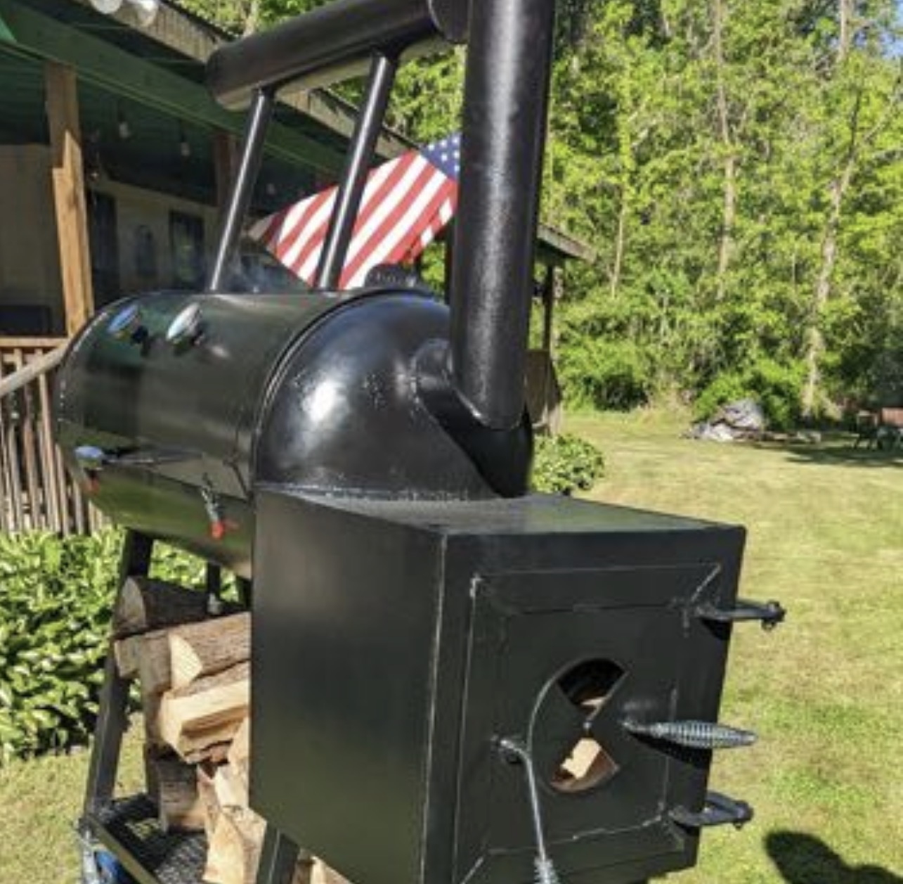 Custom offset smoker and firebox