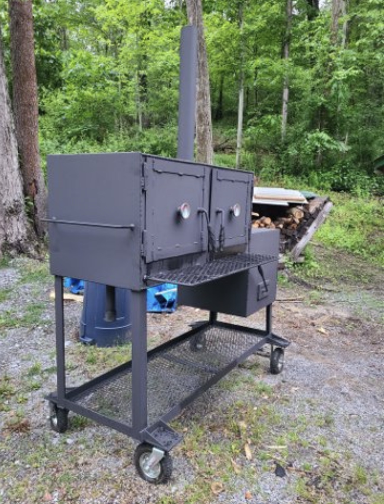 Large cabinet-style custom smoker